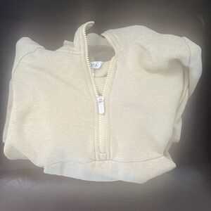 Athleta Cream Zip-Up Jacket